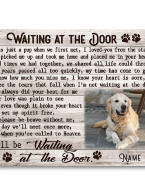 Custom Canvas Prints Personalized Memorial Pet Photo Waiting at the door