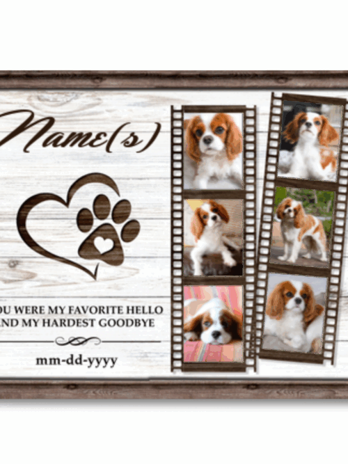 Custom Pet Keepsake Canvas Print Memorial Gift Dog Loss