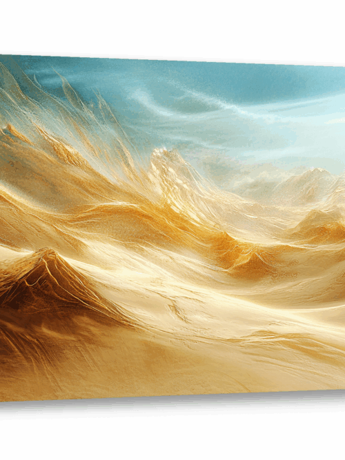 Desert Dreams Golden Landscape Abstract Canvas Wall Art