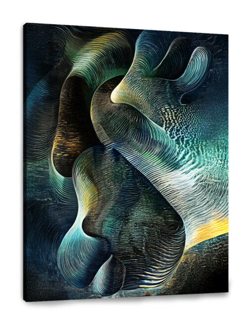 Fluid Motion Contemporary Abstract Canvas Wall Art for Living Room