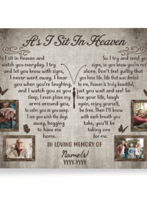 In Memory Gift For Loss Best Personalized Sympathy Gift Canvas Print