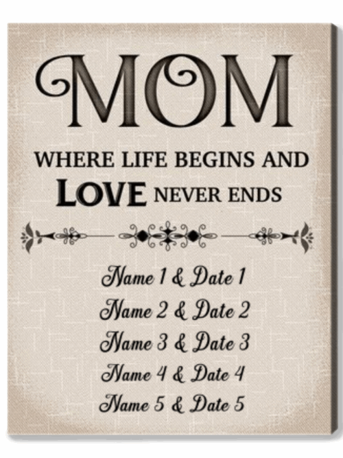 Mom Gifts From Daughters Sons Custom Name On Canvas Gift For Mom