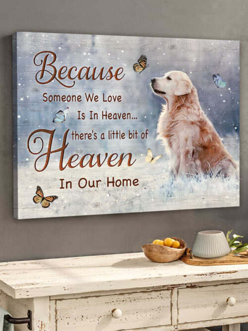 Ohcanvas Golden Retriever Because Someone We Love Is In Heaven Canvas Wall Art Decor
