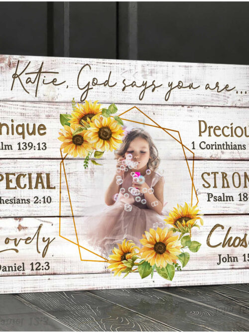 Personalized Christian Wall Art For Daughter God Says You Are