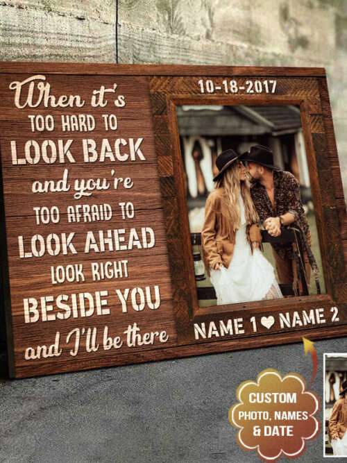 When It's Hard To Look Back Custom Rustic Window Frame Canvas Photo Print