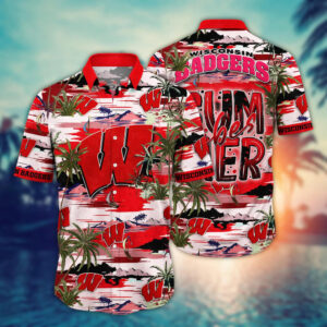 Wisconsin Badgers NCAA1 Flower Hawaii Shirt And Tshirt For Fans, Summer Football Shirts NA49816