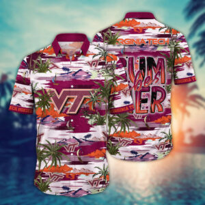 Virginia Tech Hokies NCAA1 Flower Hawaii Shirt And Tshirt For Fans, Summer Football Shirts NA49816