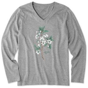 Women's Antique Plum Blossom Painting Long Sleeve Crusher Vee