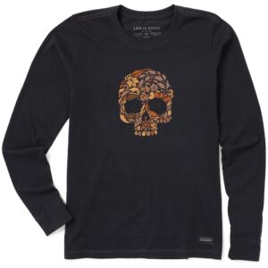 Women's Autumn Skull Long Sleeve Crusher Tee