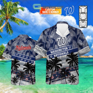 Washington Nationals MLB Personalized Palm Tree Hawaiian Shirt