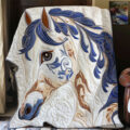 Charming Blue Horse XR0808022CL Quilt