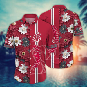Washington State Cougars NCAA1 Flower Hawaii Shirt And Tshirt For Fans, Summer Football Shirts