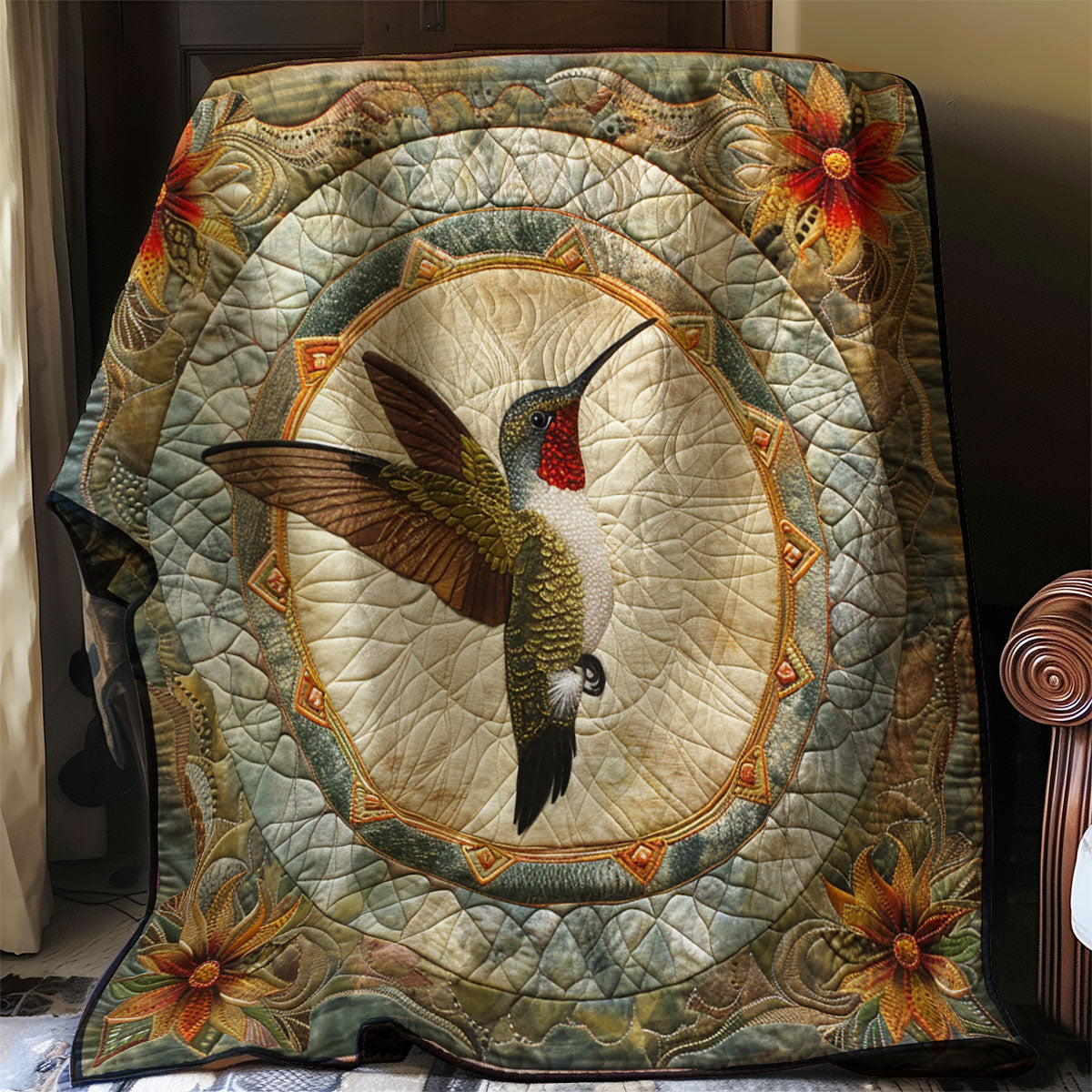Mandala Hummingbird XR3005013CL Quilt