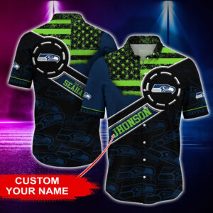 Seattle Seahawks Personalized Button Shirt and T-shirt BG186