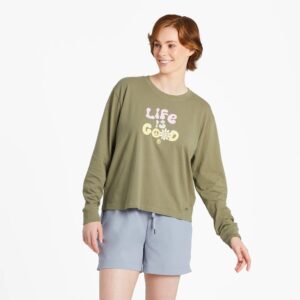 Women's Long Sleeve Crusher Tee, Long Sleeve Swearter 36