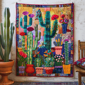 Artisan Celtic Knot Tree of Life Quilted Blanket