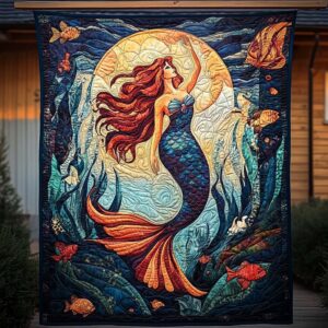 Moonlit Elephant Quilted Blanket