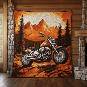Motorcycle VA110640 Quilted Blanket