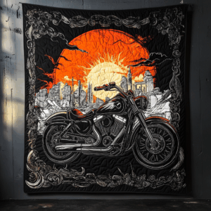 Motorcycle VA110636 Quilted Blanket