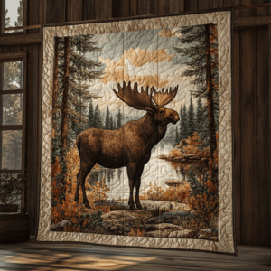 Moose VA110692 Quilted Blanket