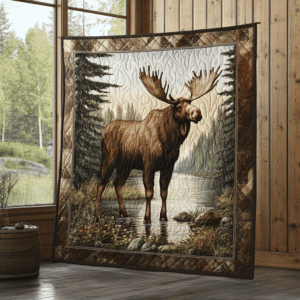 Moose VA110694 Quilted Blanket