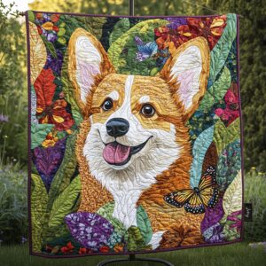 Rottweiler's Autumn Breeze Quilted Blanket