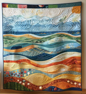 Sea Turtle Mingle Quilted Blanket