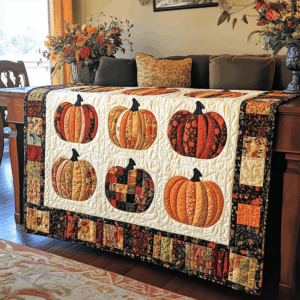 Spooky Cat Quilted Blanket
