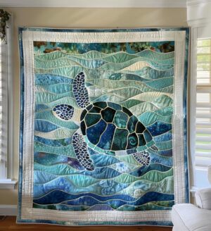 Turtle Tidepool Quilted Blanket